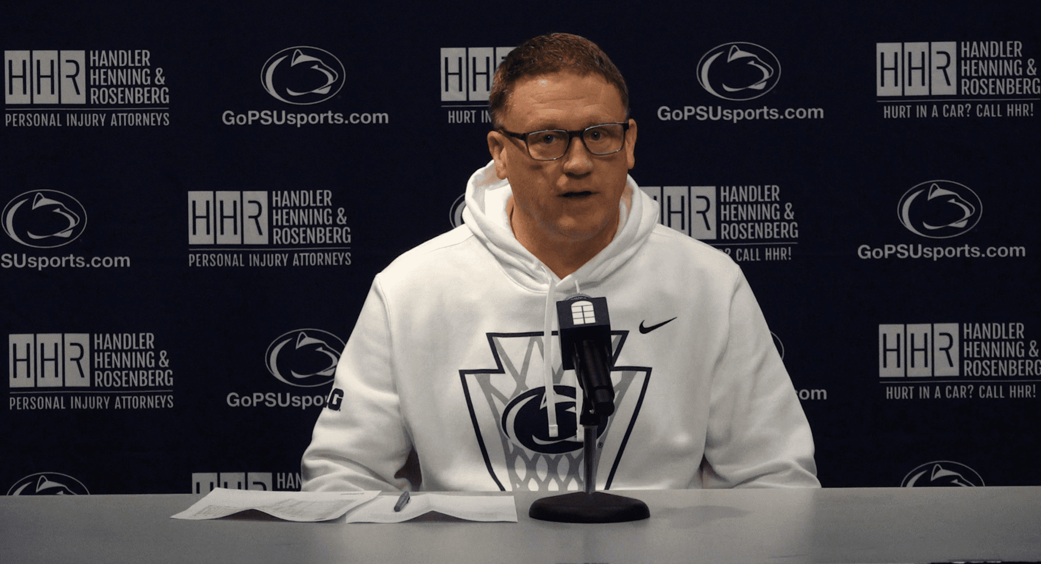 Mike Rhoades speaking with the media before Penn State takes on Virginia Tech.